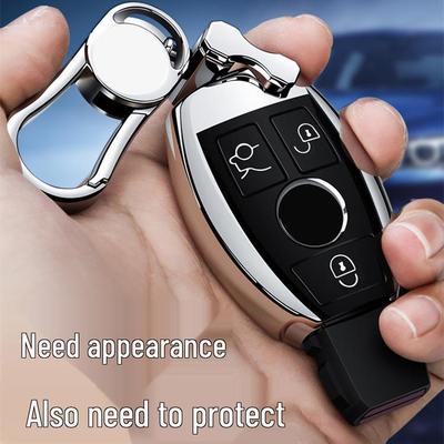 Funda para Llave Mercedes-Benz para Clase C/C200L/GLC260/GLK300 - Carcasa Protectora de Silicona TPU con Hebilla