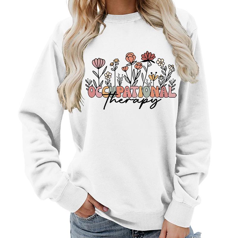 Women's Round Neck Printed Hoodie - Autumn/Winter Outerwear