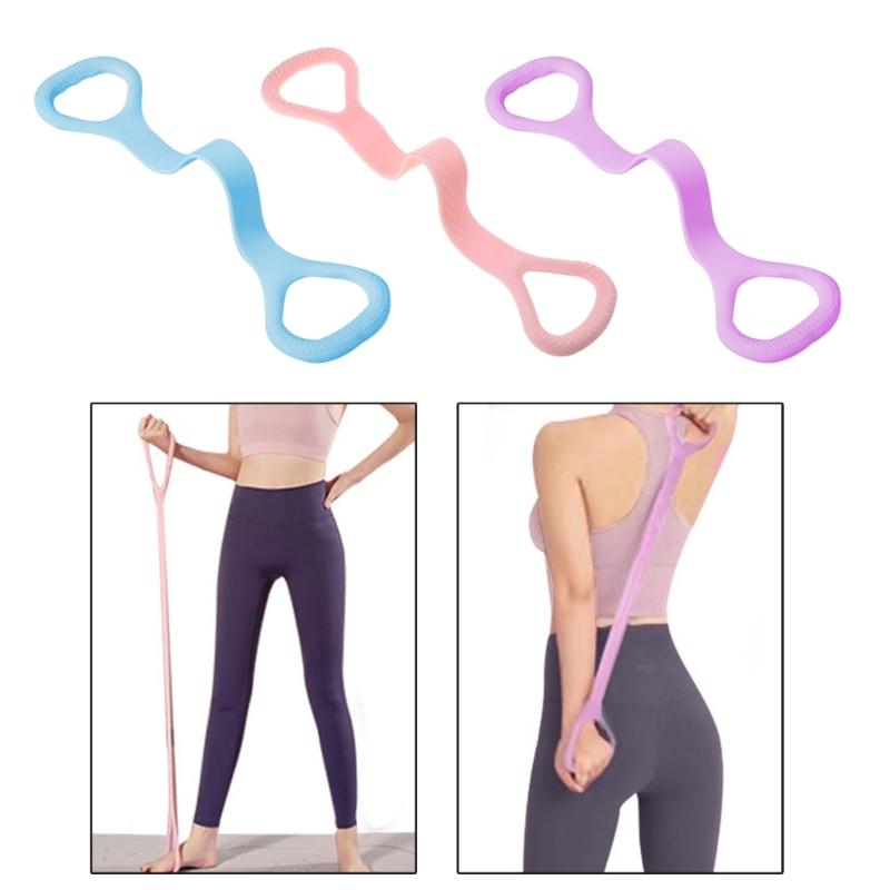 Workout Muscle Pull Rope 8 Shape Fitness Resistance Band Training Elastic Ropes for Yoga, Pilates, Stretching Durable