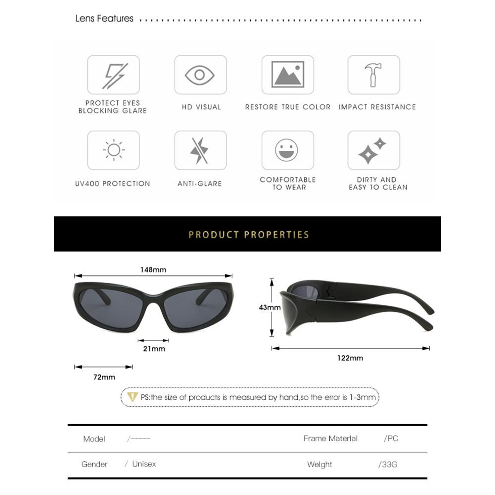 Popular Women's Sunglasses Punk Sunglasses Unique Sports Sun Glasses Men UV400 Goggle Shades Mirror Colorful  Eyewear