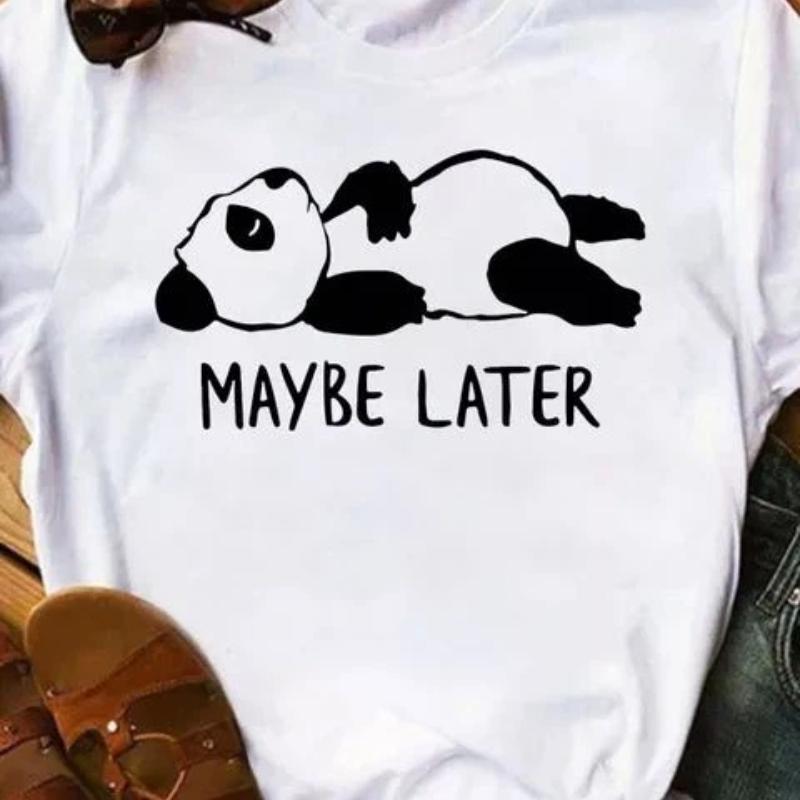 Maycaur Summer Women T Shirt Loose Tops Cute Panda Heart Print Short Sleeve Female Loose Casual T-shirt Ladies Top Tee