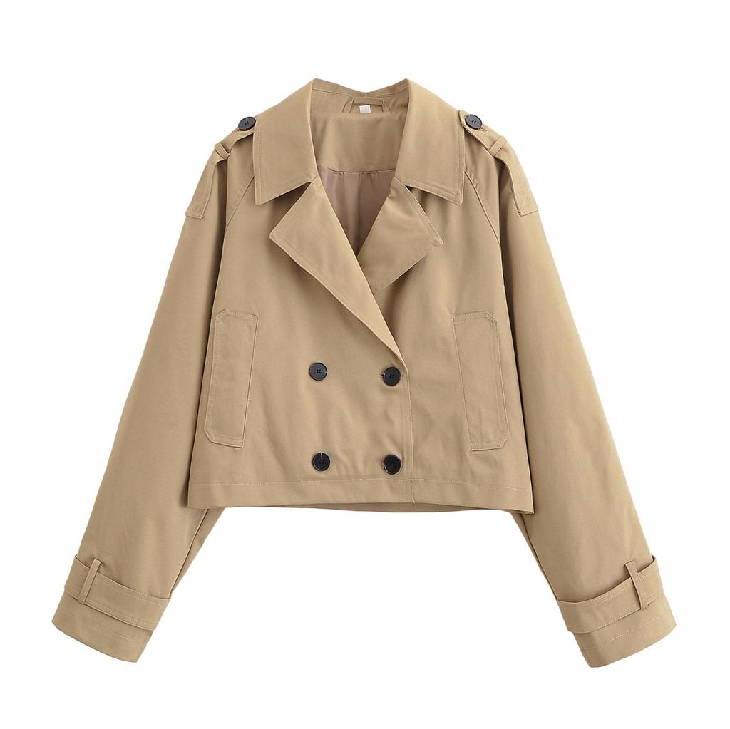 Women'S Fashion Casual Street Lapel Short Trench Coat