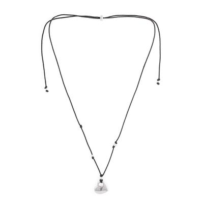 Jbans Classic Heart Pendant String Knot Necklace (J2302-An105_Bk)