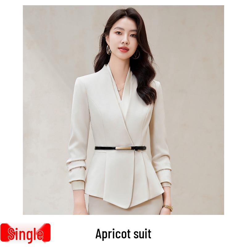 Professional Women's Suit Skirt Set 2024: Elegant Slimming Workwear for Beauty Salon and Property Consultants
