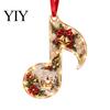 Jahres-Souvenir-Anhänger 2D Weihnachtsmelodie Hängendes Ornament, Baumdekoration mit musikalischem Thema, Saisonale Veranda-Dekoration Klavier Violinschlüssel Geige Glocke