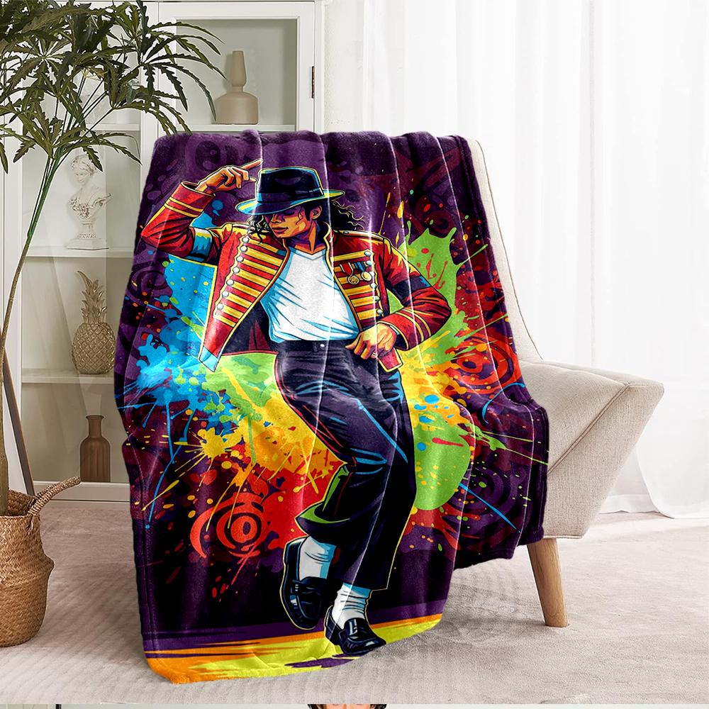 Michael Jackson Theme Printed Blanket - Perfect for Couch, Bed, Travel & Outdoor Use | Machine Washable, Cozy & Durable.