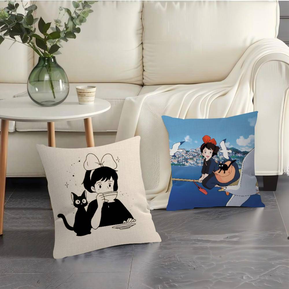 Anime K-Kikis Movie D-Delivery Service-S Pillow Gift Home Office Decoration Bedroom Sofa Car Cushion Cover Case 45X45