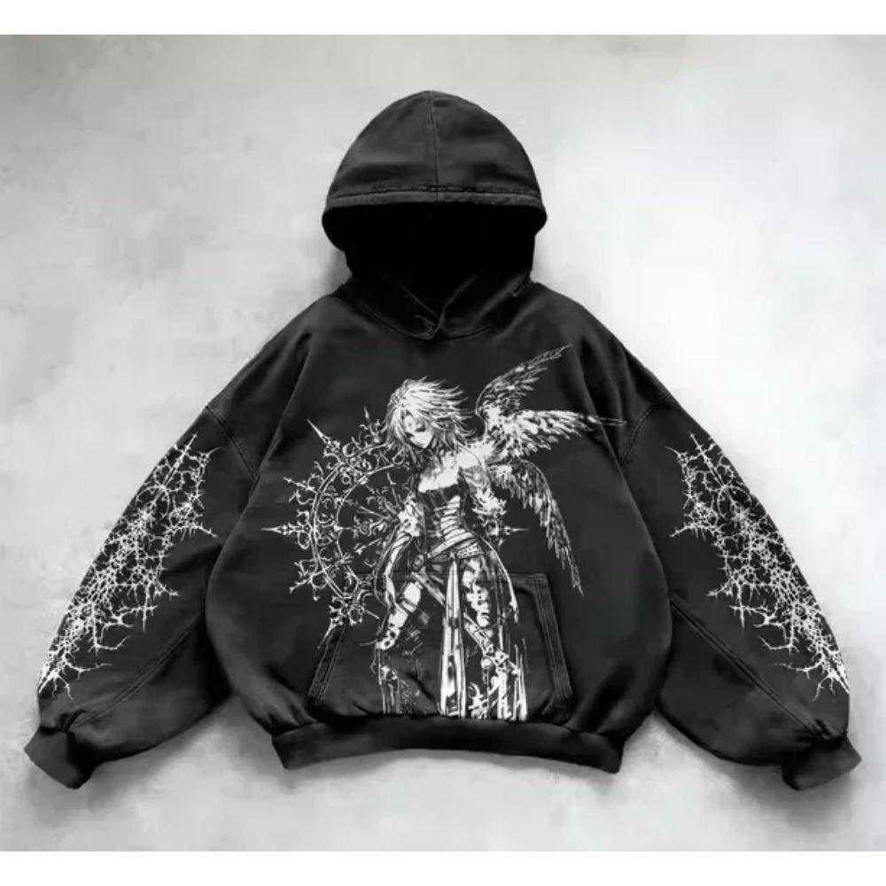 Spring Autumn Europe and America Hip Hop Retro Kids Hoodie Boy's Street Pullover Casual Loose Vintage Sweatshirt Girl's Hoodie Top