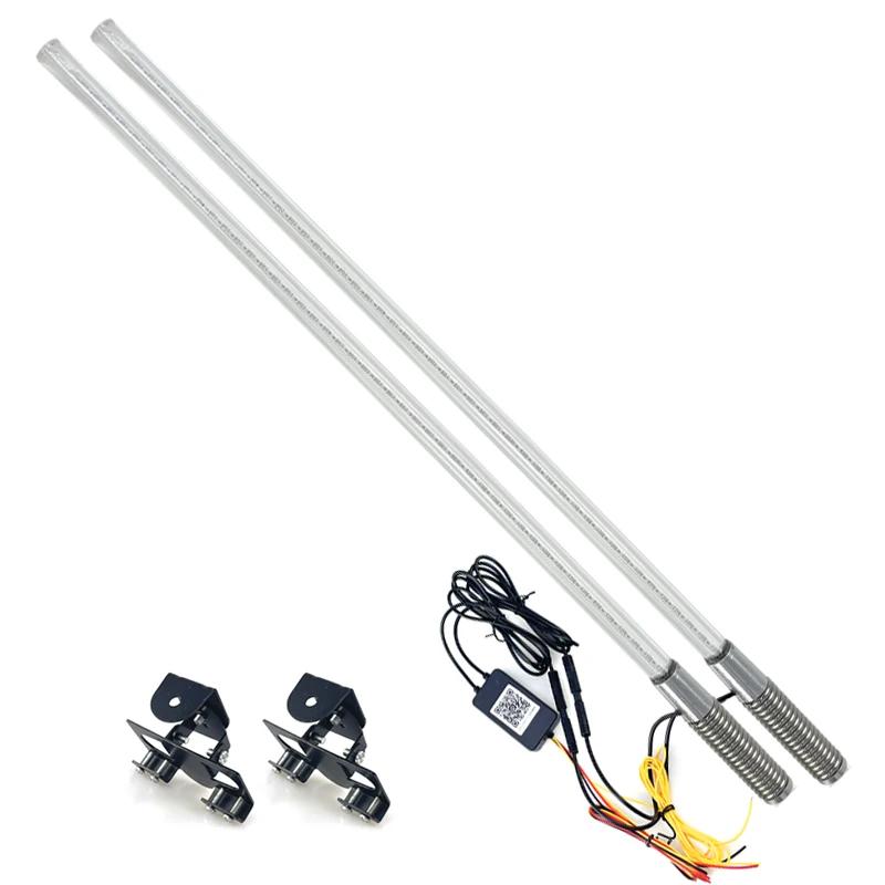 2PCS 1.8FT LED Whip Light Universal RGB LED Flagpole Lamp Colorful Antenna Driving Decorative Light For Car SUV ATV UTV RZR 12V
