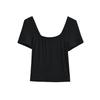 Square neck short-sleeved T-shirt women's summer new American Spice Girl solid color slim-fitting and thin bottoming top
