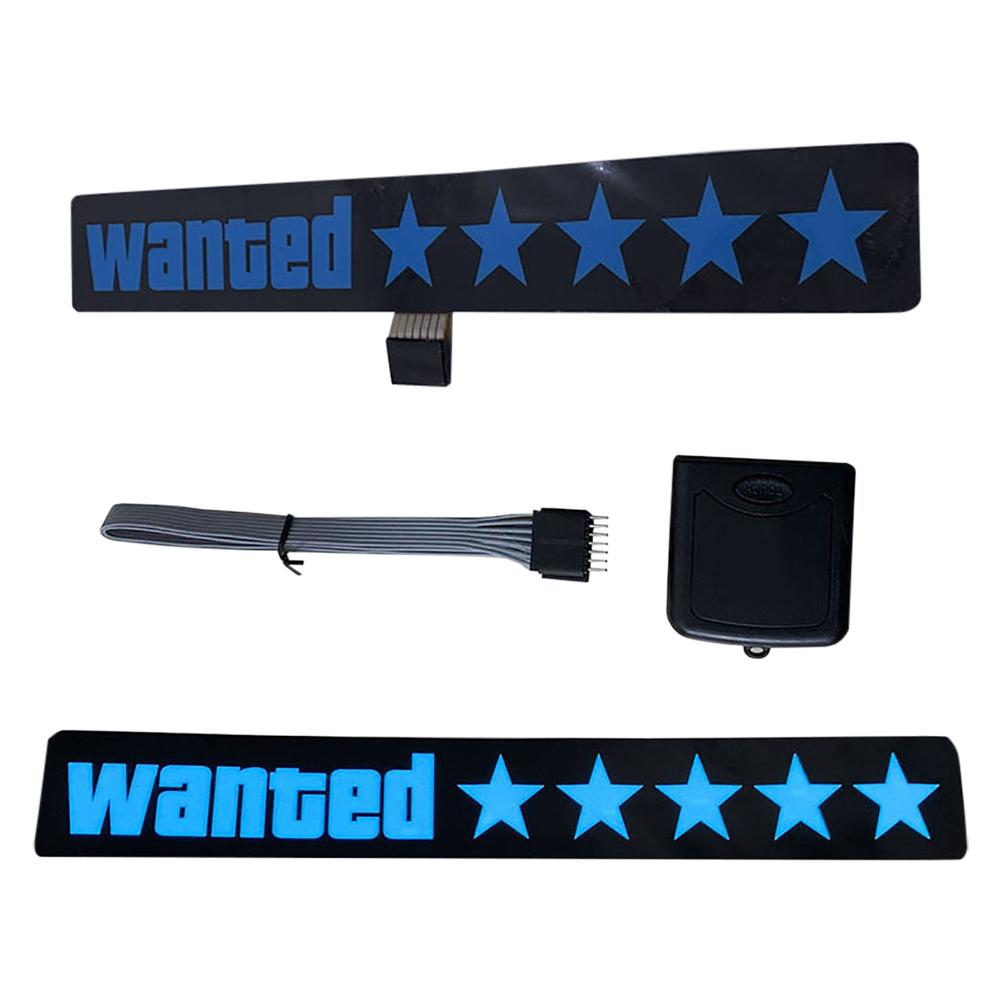Windshield Electric Wanted 5 Star Car Window Sticker Auto Moto Safety Sign Decals Decoration LED Lights for Vehicle Sticker