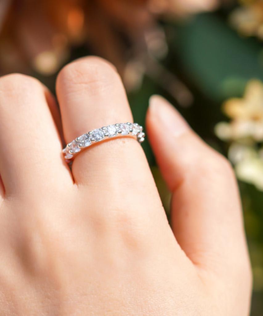 Alleun Silver 925 Thumb Layered Cubic Bold Ring