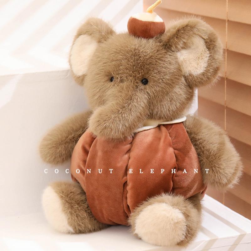 

Ruyi Series Plush Dolls: Persimmon Sitting Baby, Coconut Cutie, Strawberry Rabbit, Fruit Elephant, Orange Delight. 40cm 440g