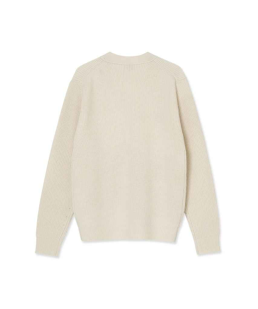 Iolo Bulky Rib V-Neck Cardigan_Ivory
