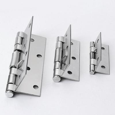 1Pc Stainless Steel Door Hinges with Spring Automatic Rebound Cross Hinge Cabinet Cupboard Folding Door Hinge Furniture Fitting