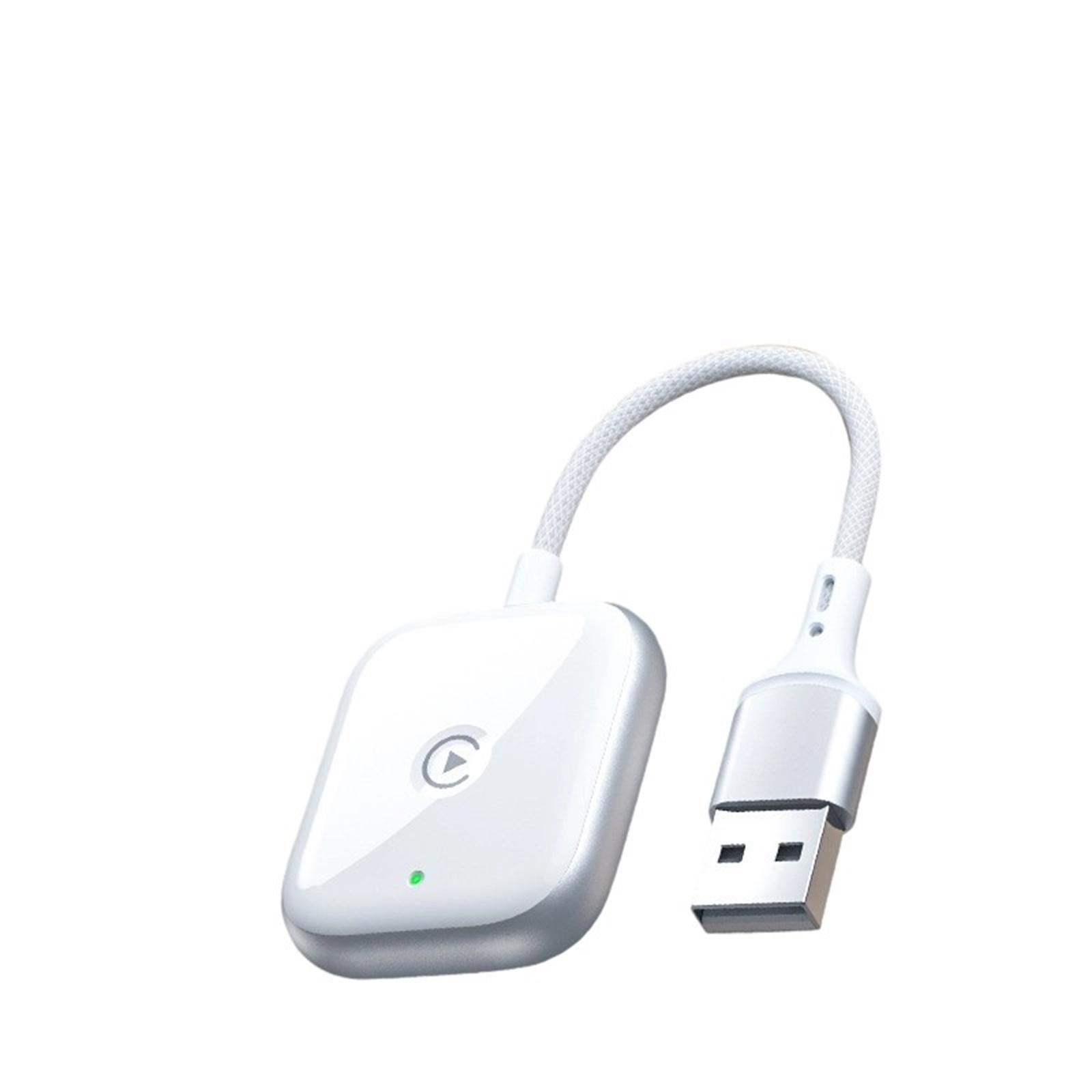 

Беспроводной адаптер для легкого обновления с проводного на беспроводной, мгновенное подключение, супер для подходит для автомобилей One Size белый