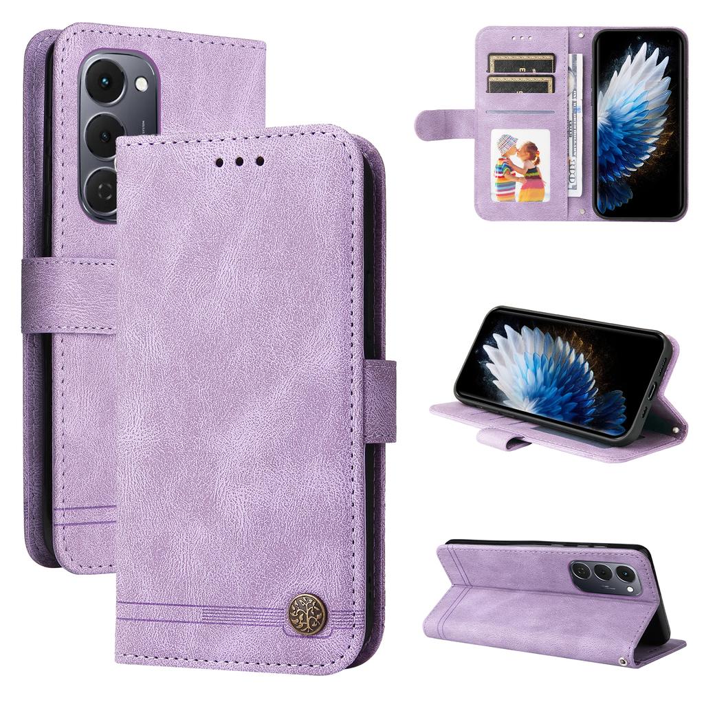For TECNO Spark 40 Pro+ 4G Leather Wallet Cases Skin Touch Phone Cover Stand with Strap