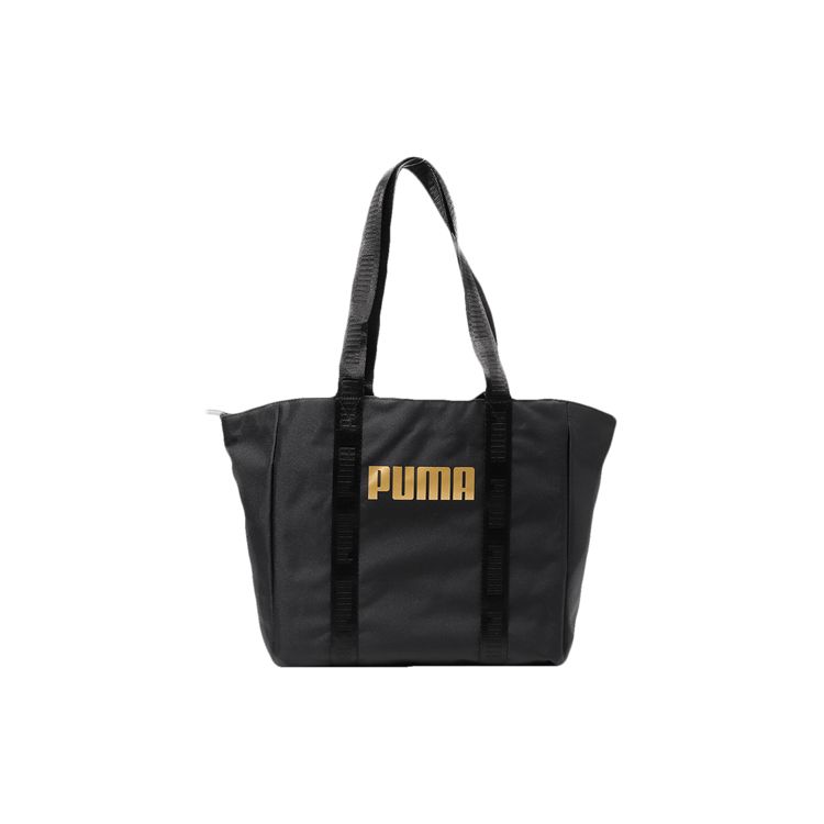 

Puma Logo Polyester Tote Shoulder Bag Unisex Bags Black 076947-01 Black