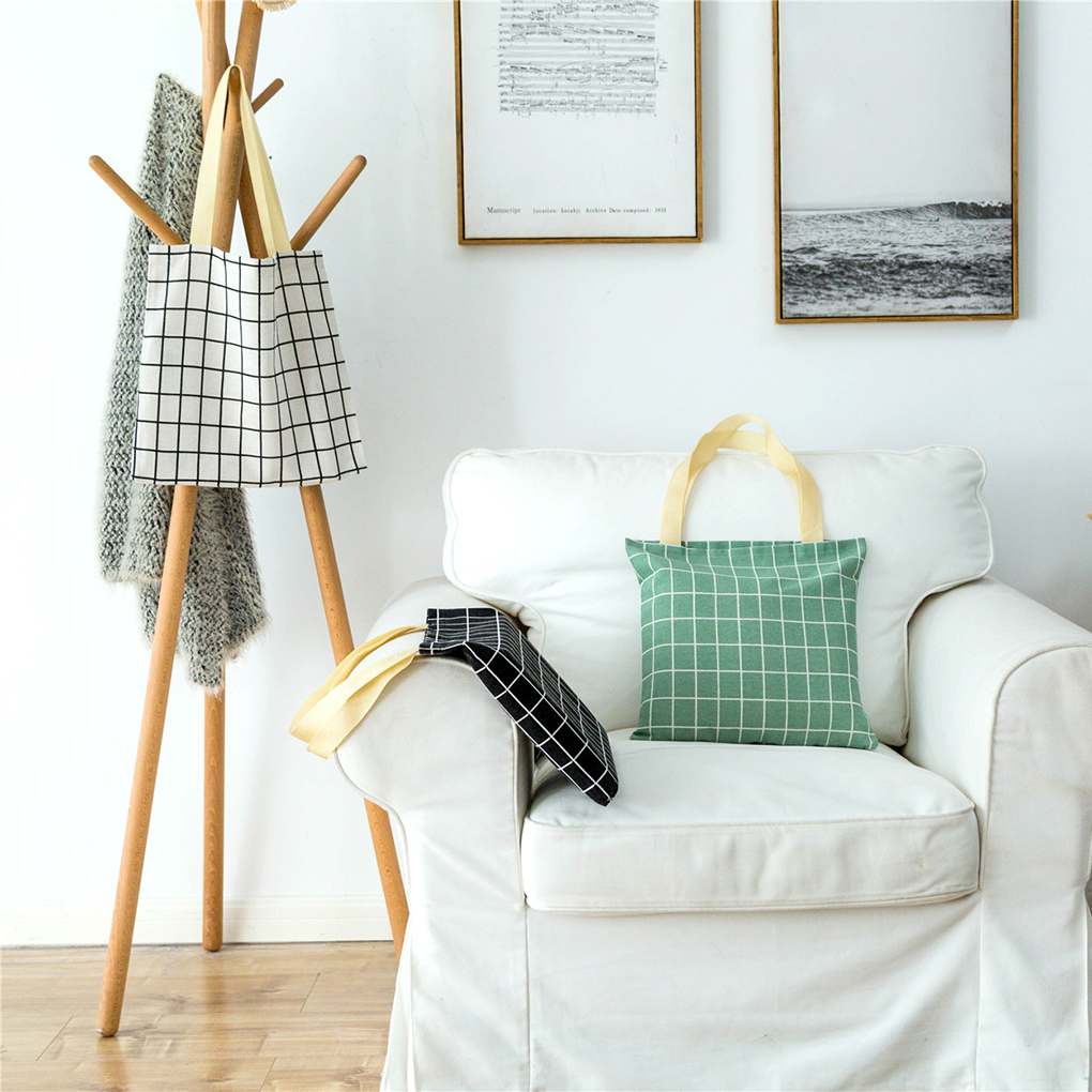 Women Plaid Stripe Flower Print Shoulder Bags Printing Casual Shopping Tote Student Handbags