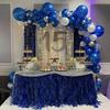 125Pcs blue, white, silver latex balloon set suitable for birthday parties, weddings, Valentine's Day party decorations