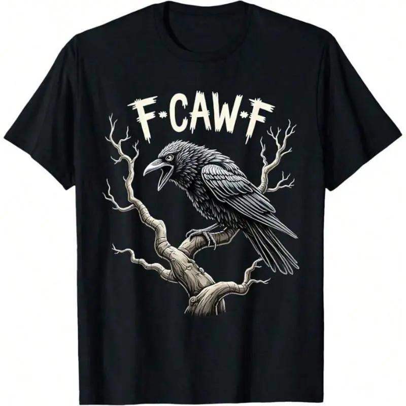F-Caw-F Fun Raven Retro Gothic Bird Double Entendre T-Shirt Machine Washable S