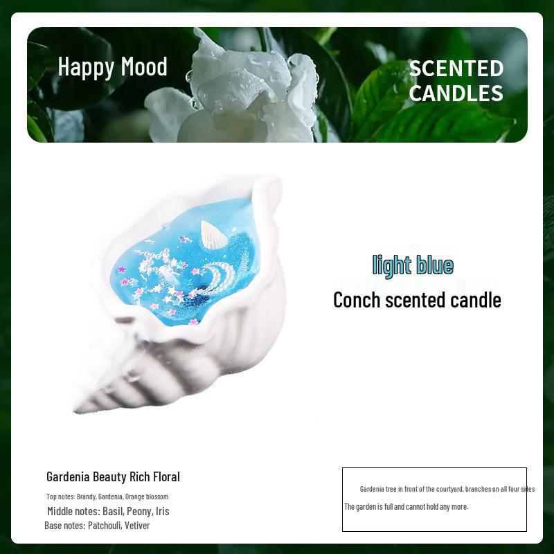 Seashell Scented Jelly Wax Candle - Handmade Conch Aroma Gift Box for Odor Removal and Elegant Decoration