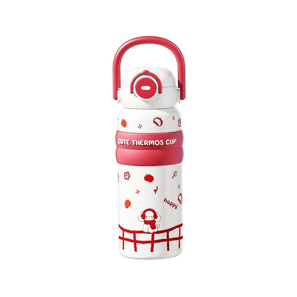 

with Handle Bounce Insulated Cup Double Drink Thermos Water Bottle Vacuum-insulated Bottle School красный