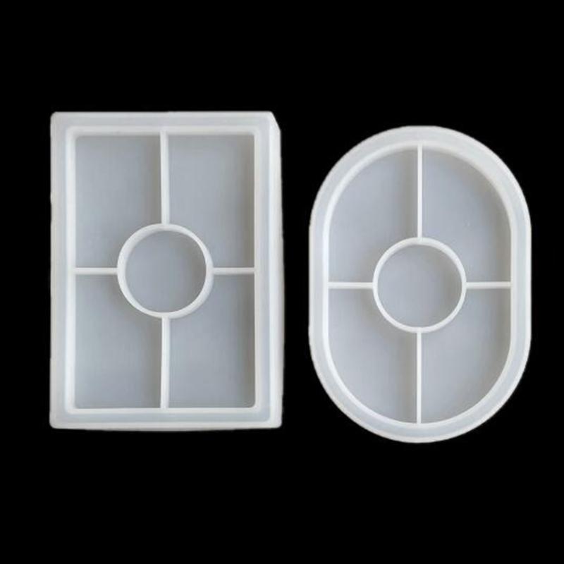 Agate Tray Silicone Molds Epoxy Resin Casting Molds for Jewelry Plate Rolling Tray Soap Dish Making Oval Rectangular