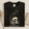 Raven Skull Nevermore Gothic T-Shirt, Vintage Poe Shirt, Dark Academia Tee Comfort Colors 1717