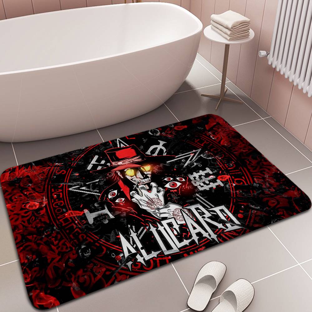 Horror Anime H-Hellsing Floor Mat Rectangle Anti-slip Home Soft Badmat Front Door Indoor Outdoor Mat Welcome Doormat