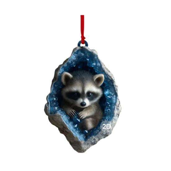 Forest Animal Ornaments 2D Acrylic Hanging Decor with Owl Squirrel Rabbit Designs Indoor Outdoor Christmas Tree Decoration