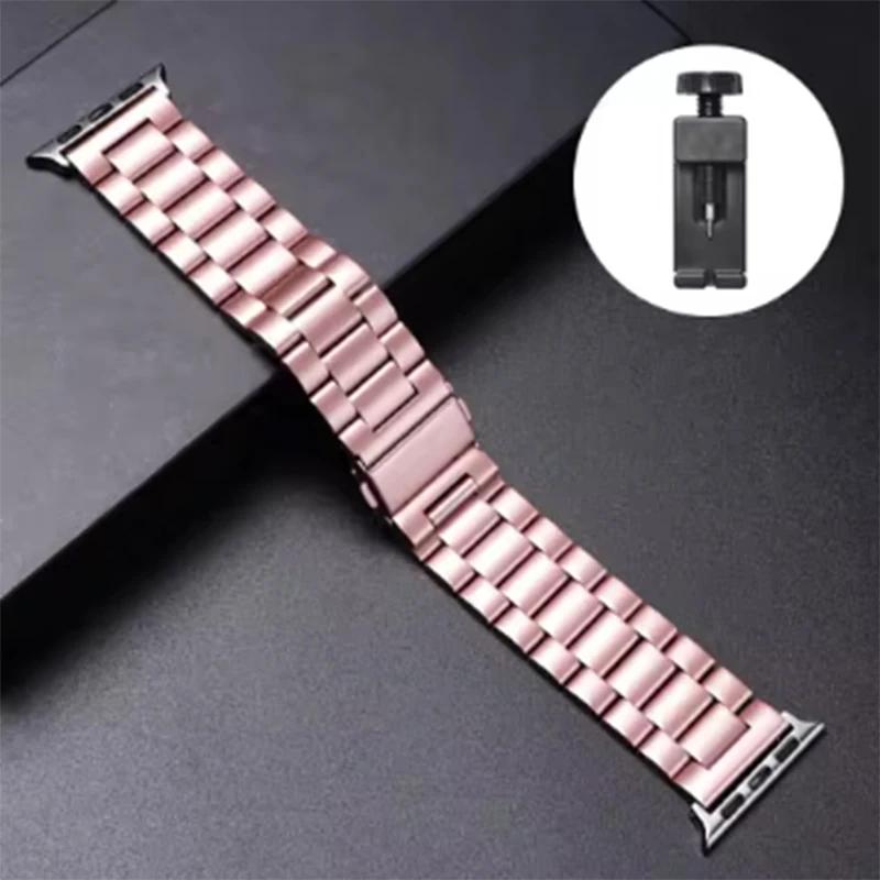 Stainless Steel Strap For Apple Watch Ultra 2 49 45 41 40 46 38 42 44mm Metal Band Bracelet For iWatch Series 10 9 8 7 6 5 4