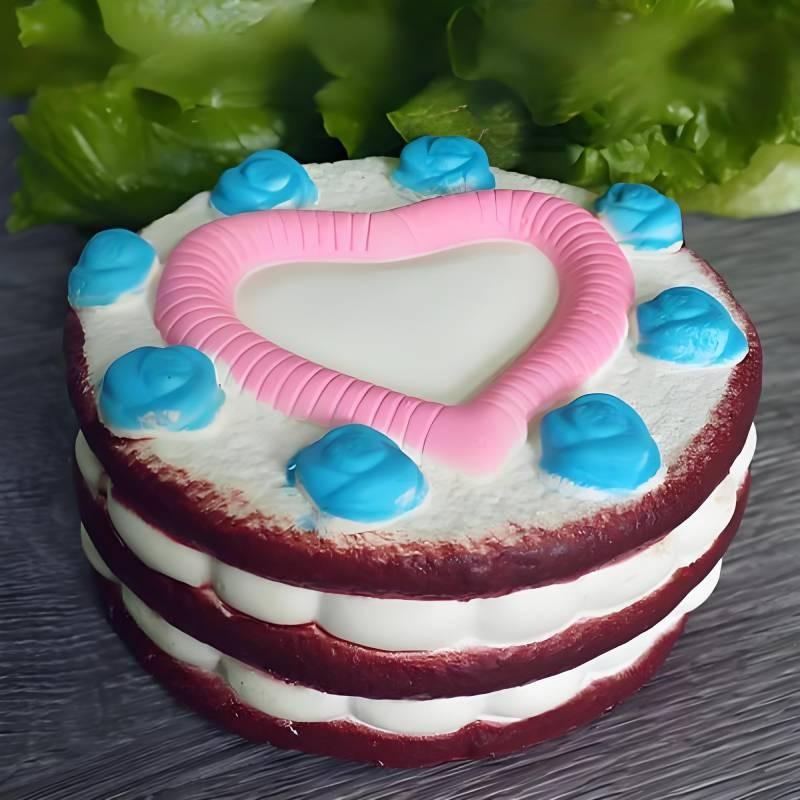 Realistic Shaped Heart Cake Toy Slow Rebound Stress Relief Craft Gift Children