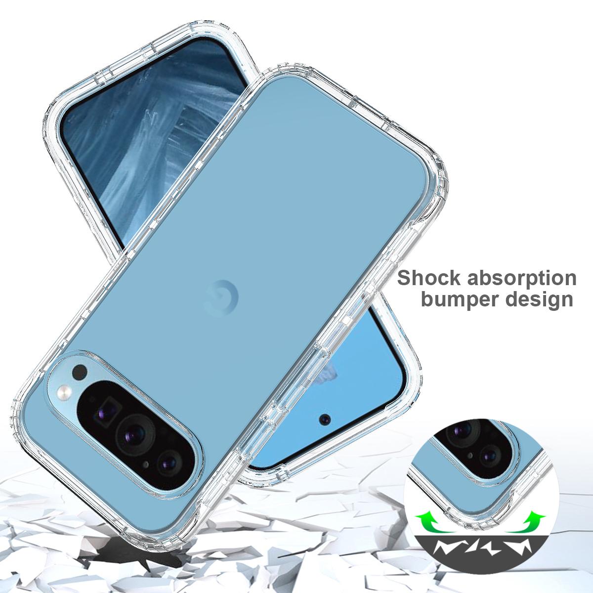 

For Google Pixel 9 Pro XL Case Shockproof TPU+PC Hybrid Phone Cover Black