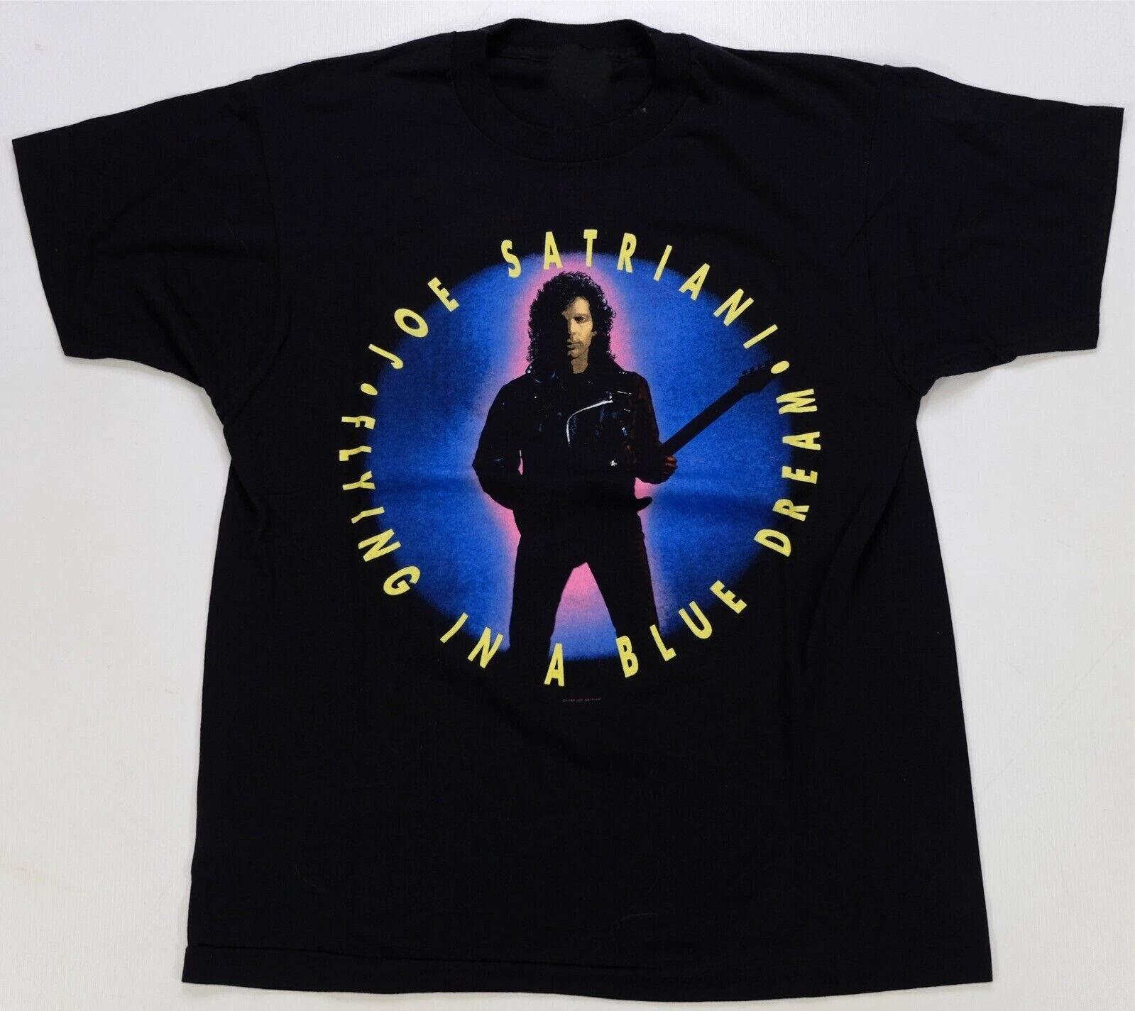 Vintage Joe Satriani Tour 1990 Cotton Full Size Unisex Black Shirt TR194 S