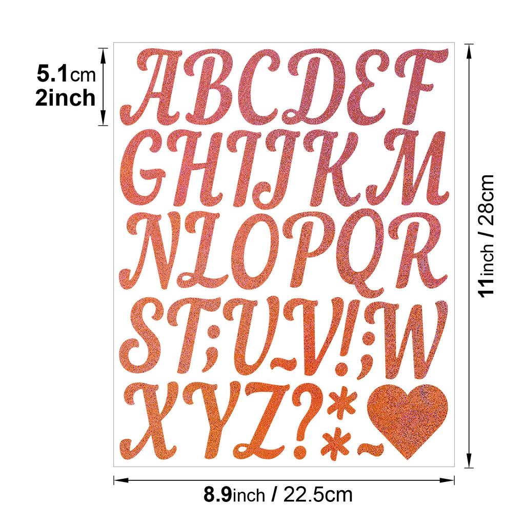 2-inch Golden Sand Letter Sticker Shiny Multicolor Holiday Graduation Party Gift DIY Wedding Arrangement Letter Sticker