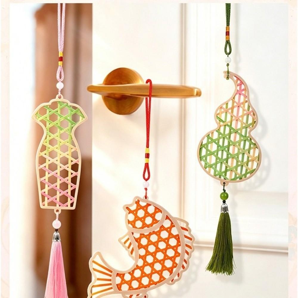 Zongzi Bamboo Pendant Material Kit Handmade Wind Chime Kit Courtyard Decor