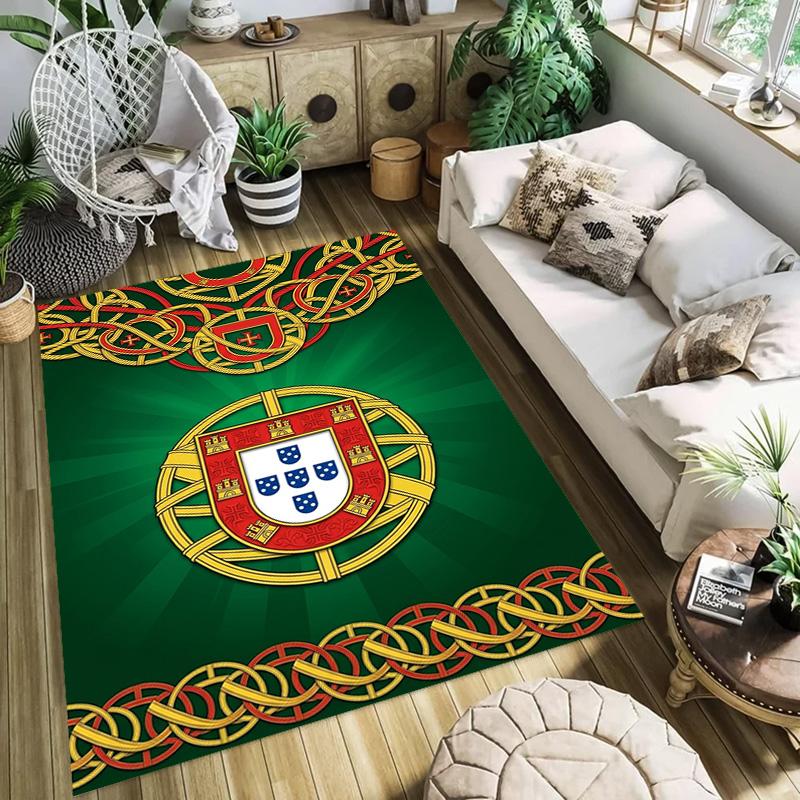 Portuguese Heritage Emblem Carpet Living Room and Bedroom Mats Home Decor Christmas Gifts Office Chair Cushion Bathroom Mat