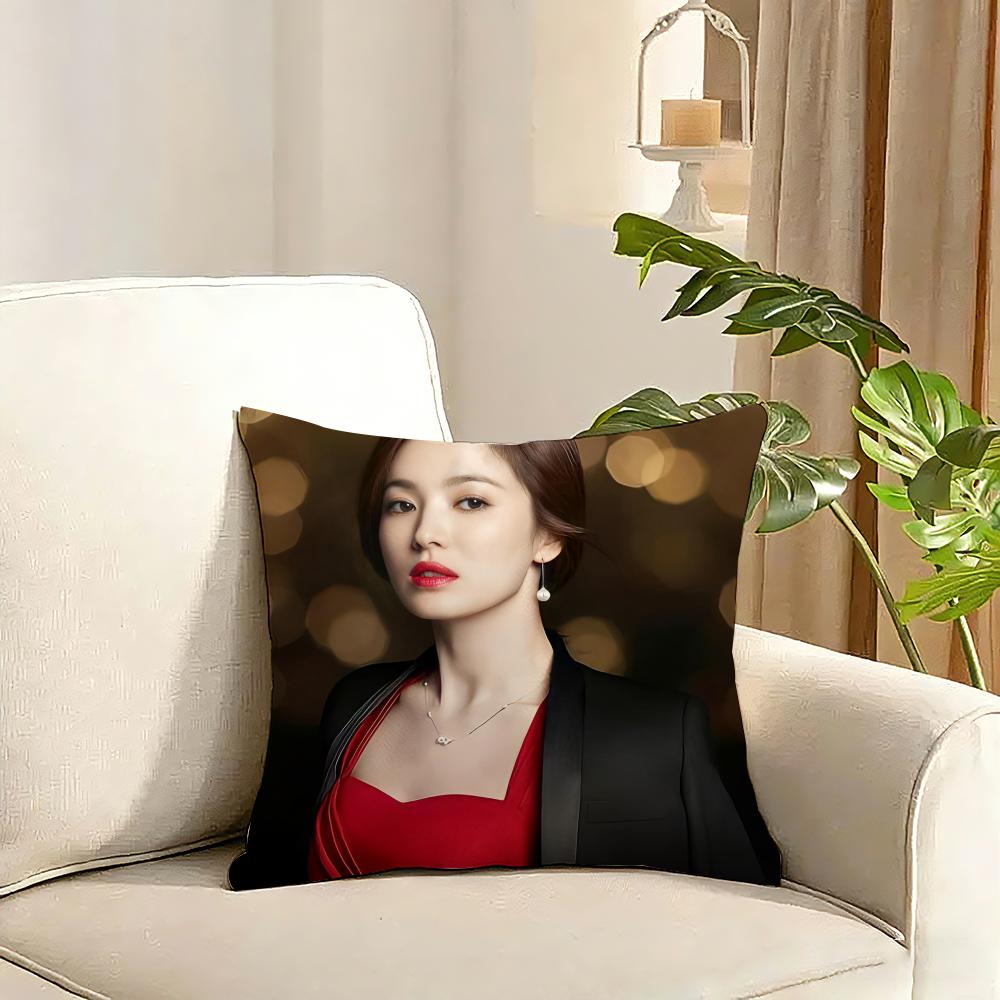 Song Hye Kyo Cushion Cover Reversible Plush Pillow Cover Soft Fluffy Home Decor for Sofa Bedroom
