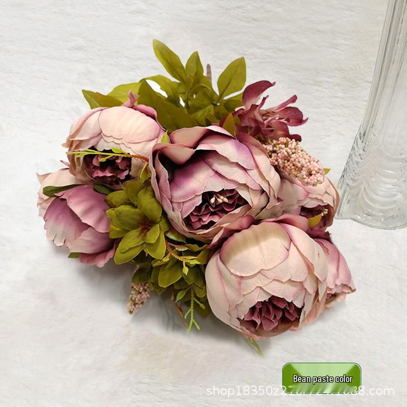 

13-головочные пионы в европейском стиле, искусственные цветы для дома, свадьбы, отеля и офисного декора