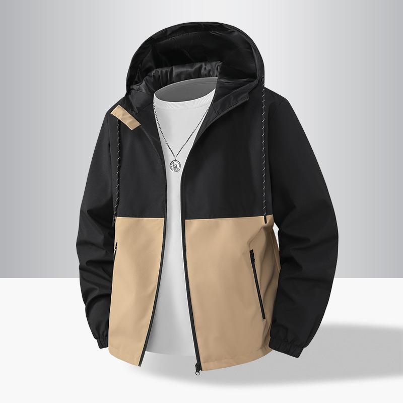 

Куртка нового стиля большого размера, повседневная, с капюшоном, для улицы, модная, универсальная, ветрозащитная и водонепроницаемая, весенне-осенняя куртка 5XL чёрный