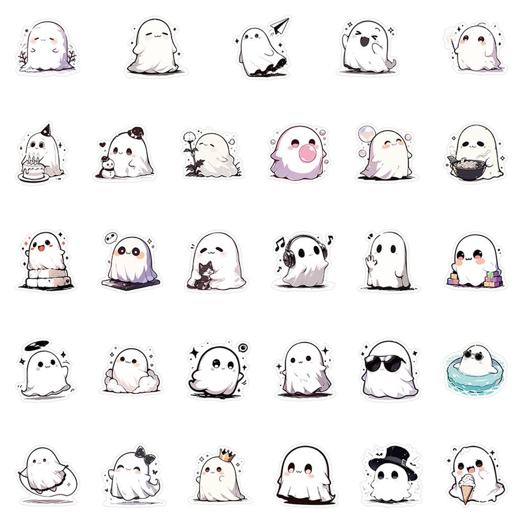 54 Pcs Cartoon   Stickers, Halloween Cartoon Stickers, Decorative Small Patterns, Hand Account Stationery Box Stickers