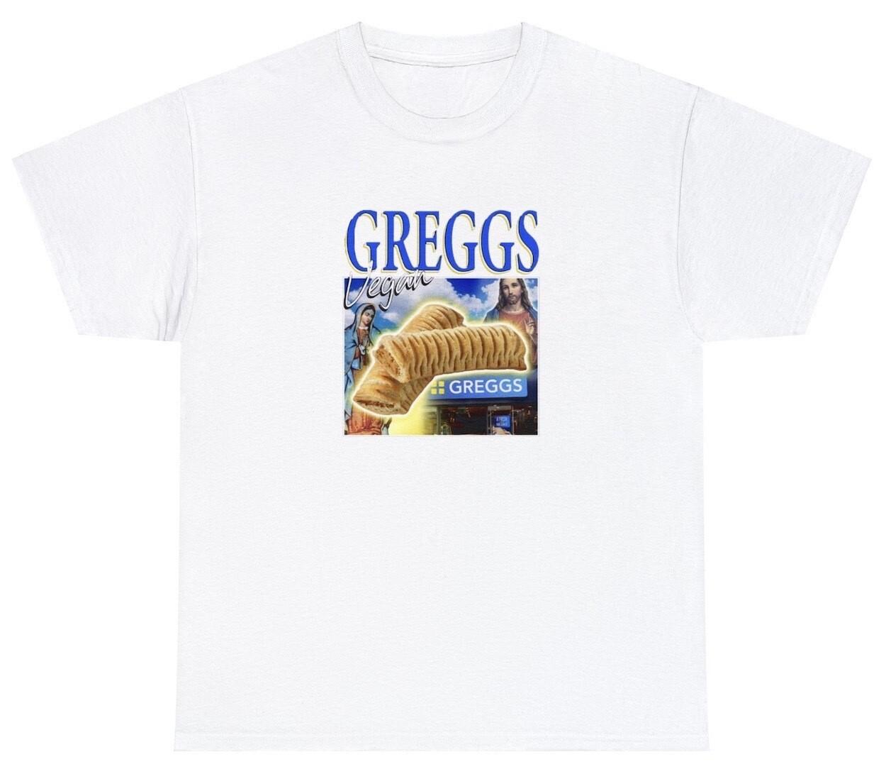 Greggs Vegan Sausage Roll T Shirt Funny Veggie Vegetarian Meme Gift Humor Tee M
