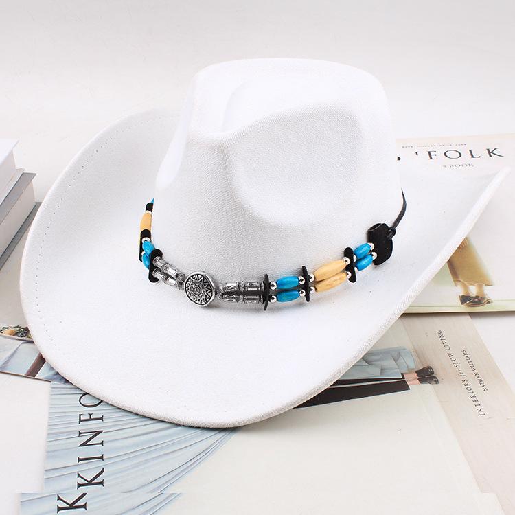 Western Cowboy Style Tibetan Fashion Top Hat Autumn/Winter New Collection Deer Skin Velvet Large Edge Riding Hat