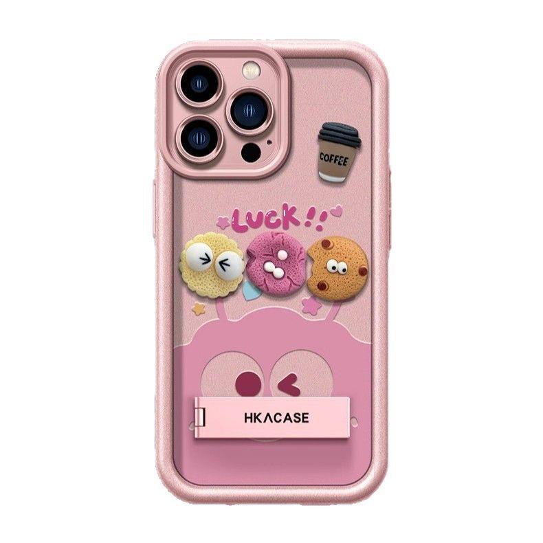 Coal Ball Coffee Doll Bracket Lanyard Suitable for Apple 16 Mobile Phone Case 15 Matte Silicone 14 All-inclusive 13 Premium Sense