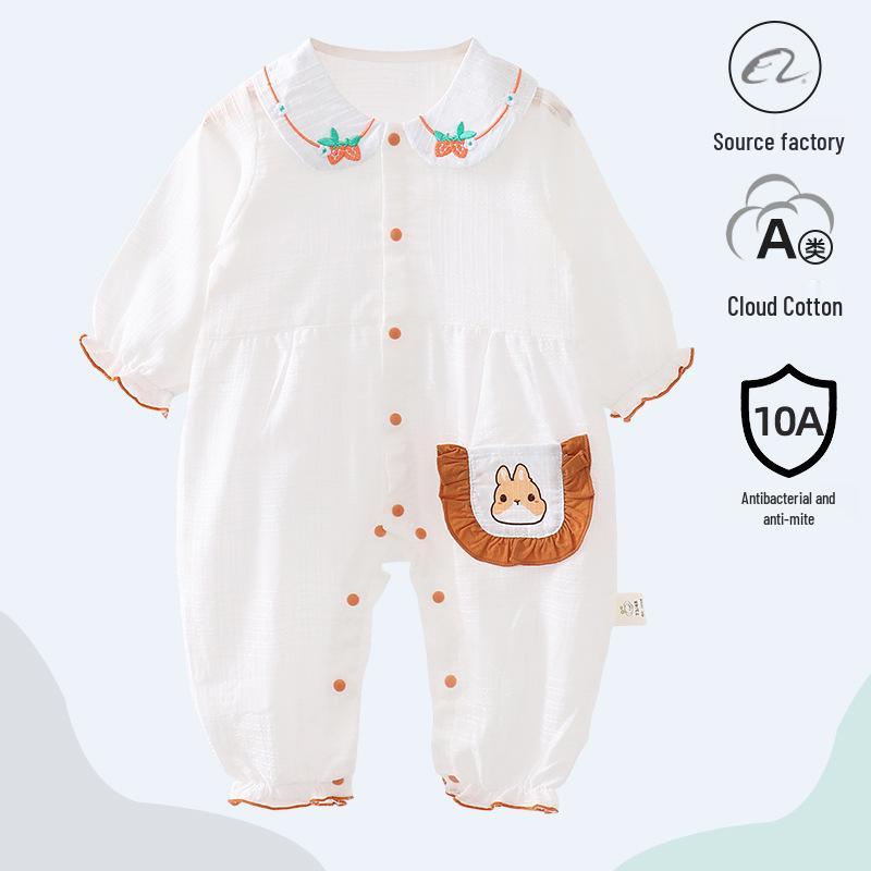 Unisex Baby Langarm Baumwoll-Strampler - Sommer Krabbel- & Hausanzug