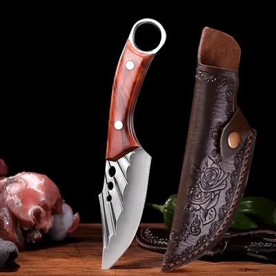 1 pz Coltelli Utilità Premium Coltello da Disosso da Cucina Affilato Lama Fissa con Fodero Protettivo Ideale per la Preparazione dei Pasti Familiari, il Campeggio e le Avventure all'Aperto