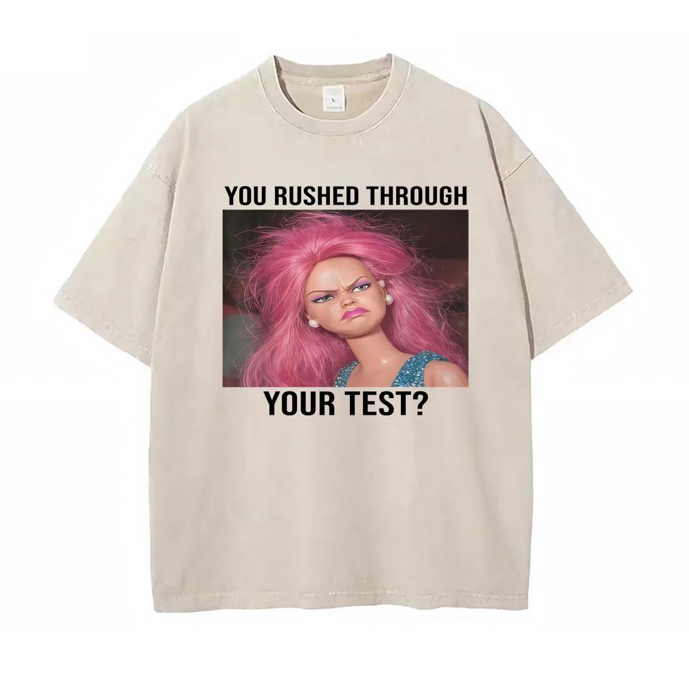 Lustiges verunstaltetes Puppengesicht Meme Humor Grafik T-Shirt Unisex Damenbekleidung Vintage gewaschenes T-Shirt Baumwolle Übergroße T-Shirts