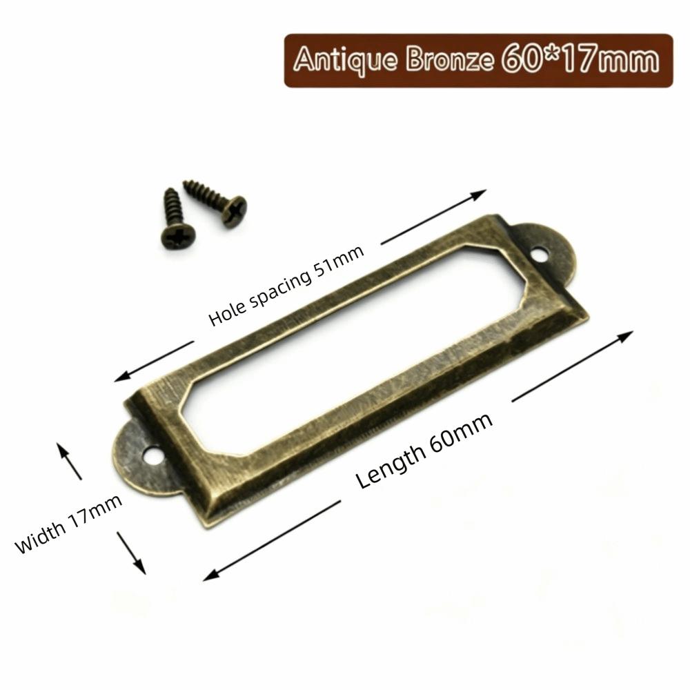 20 Pcs Rectangular Shape Drawer Label Holder Metal Shelf Tag Bracket DIY Furniture Refit