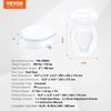 Raised Toilet Seat, 5" Height Raised, 300 lbs Weight Capacity, Universal Toilet Seat Riser, Screw Rod Locking, with Toilet Seat, for Elderly,
